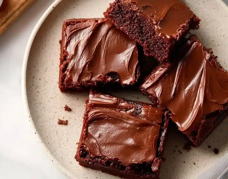 Moist Chocolate Frosted Brownies - thegirlskitchen