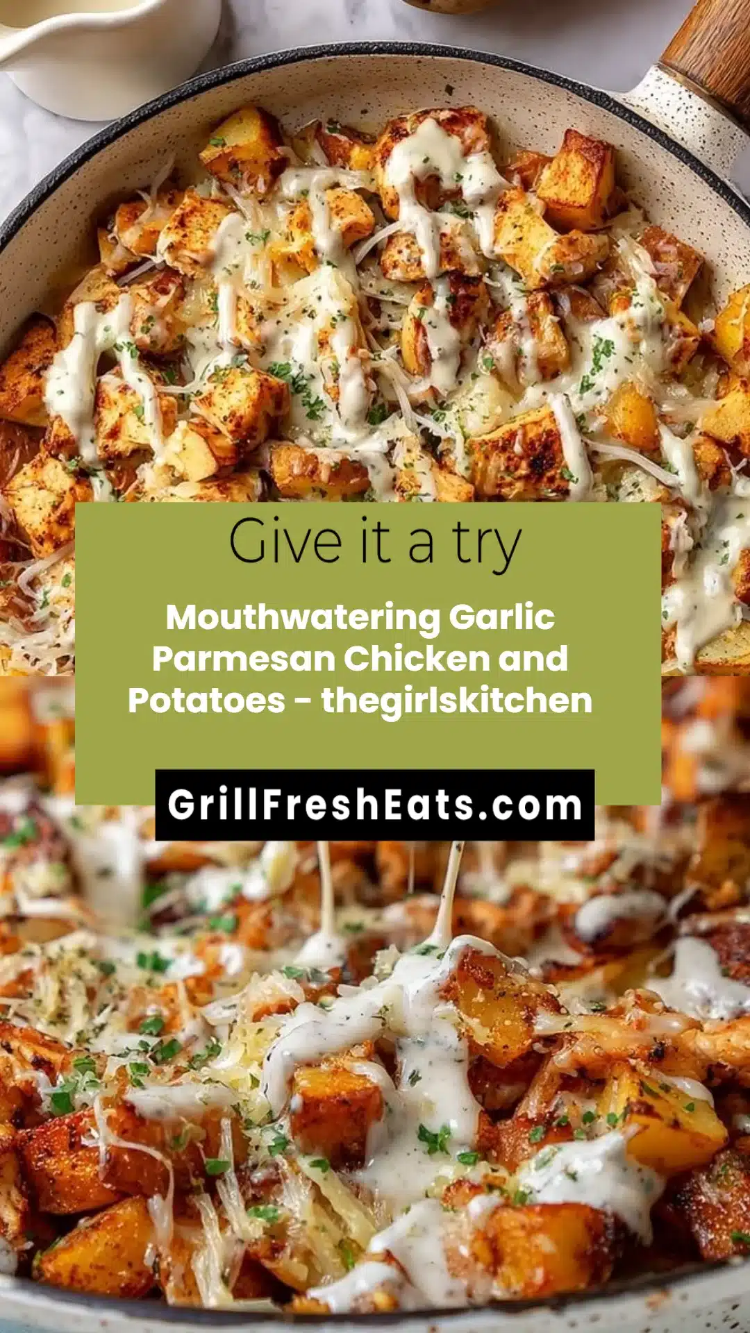 Mouthwatering Garlic Parmesan Chicken and Potatoes - thegirlskitchen