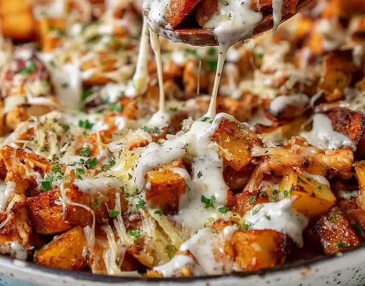 Mouthwatering Garlic Parmesan Chicken and Potatoes - thegirlskitchen