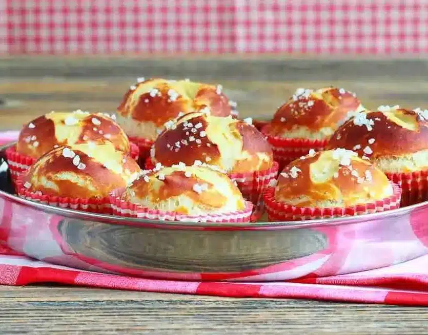 October Festival Pretzel Muffins with a golden brown crust and soft interior.