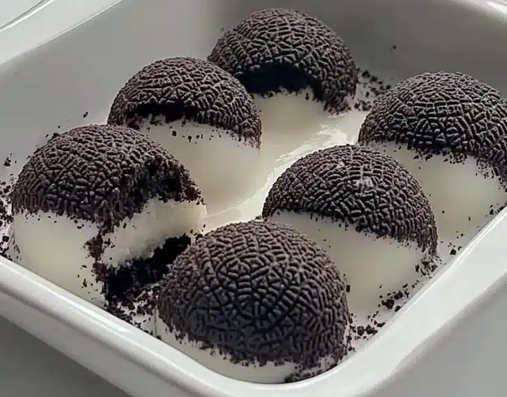 Delicious Oreo Mochi dessert showcasing a blend of Oreo cookies and mochi texture.