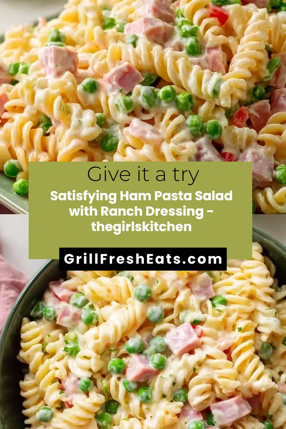 Satisfying Ham Pasta Salad with Ranch Dressing - thegirlskitchen