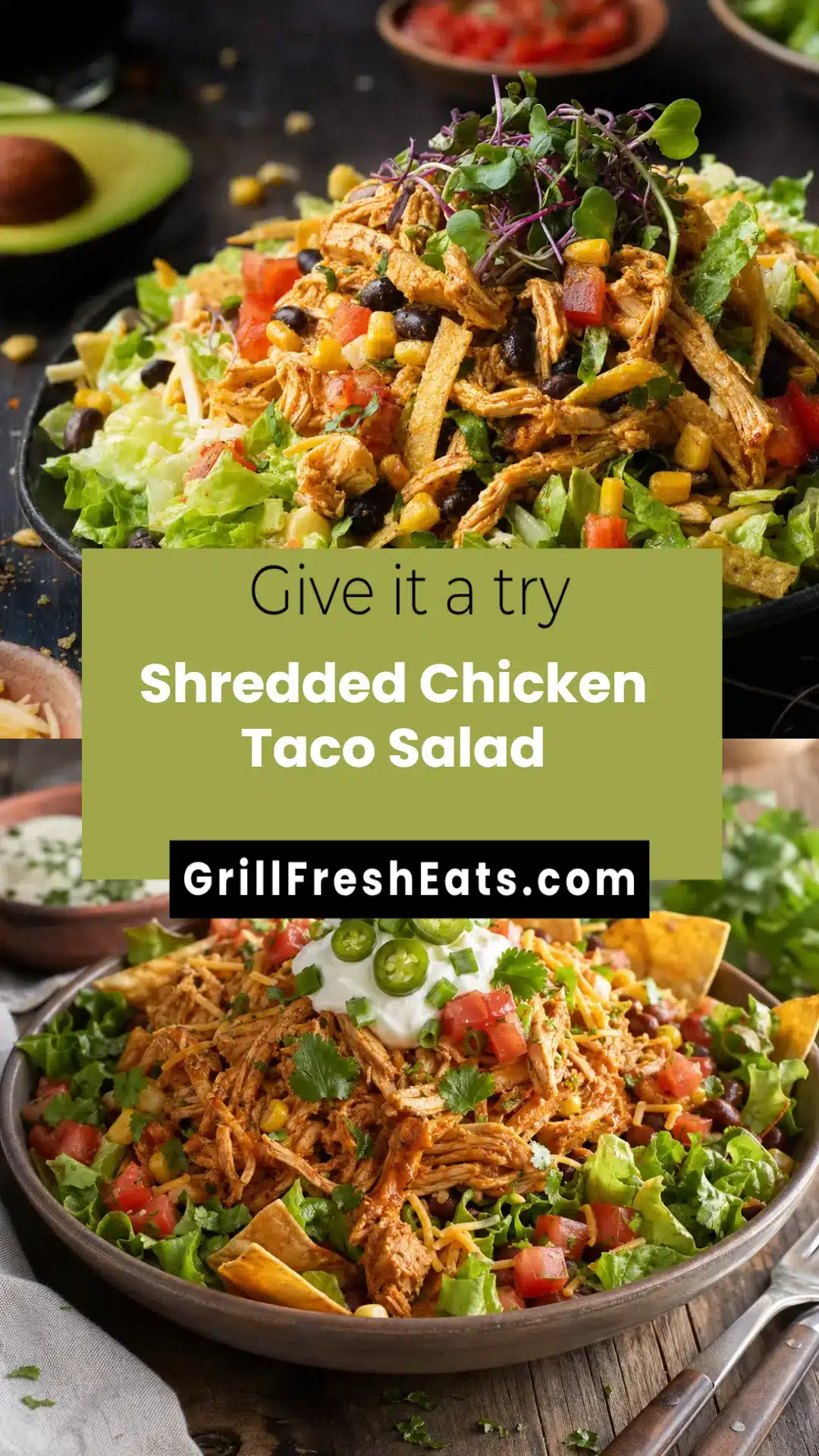 Shredded Chicken Taco Salad