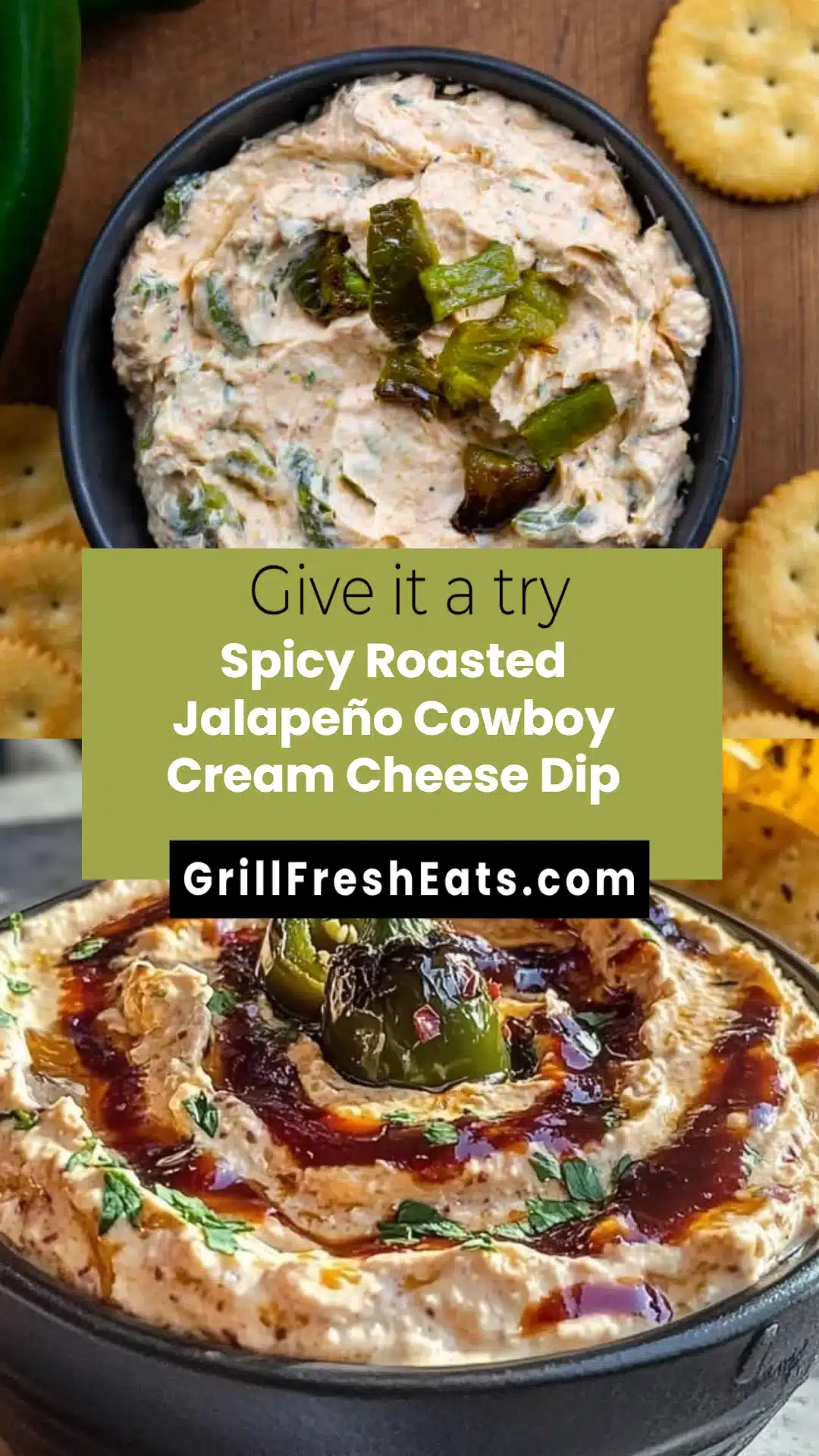Spicy Roasted Jalapeño Cowboy Cream Cheese Dip