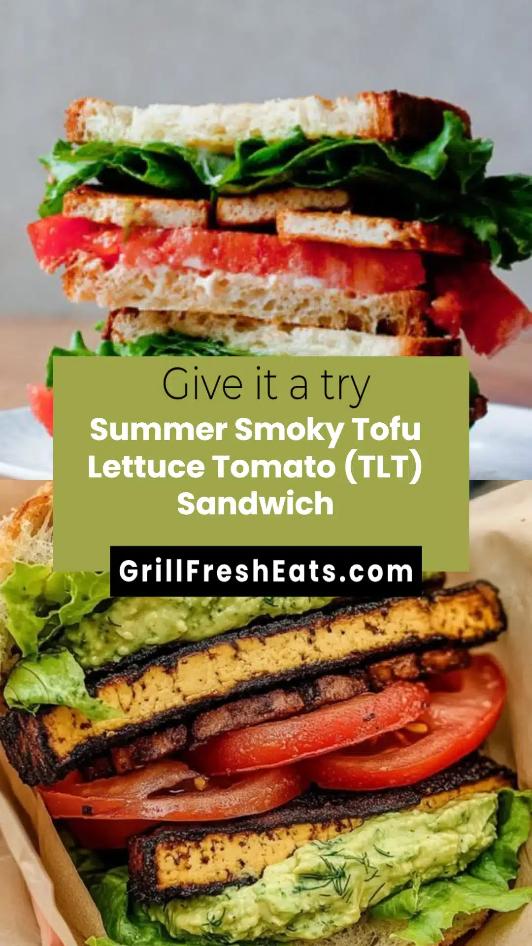 Summer Smoky Tofu Lettuce Tomato (TLT) Sandwich