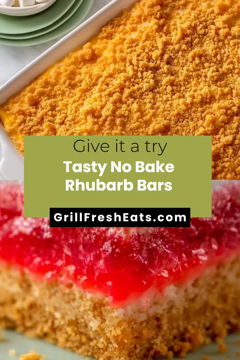 Tasty No Bake Rhubarb Bars