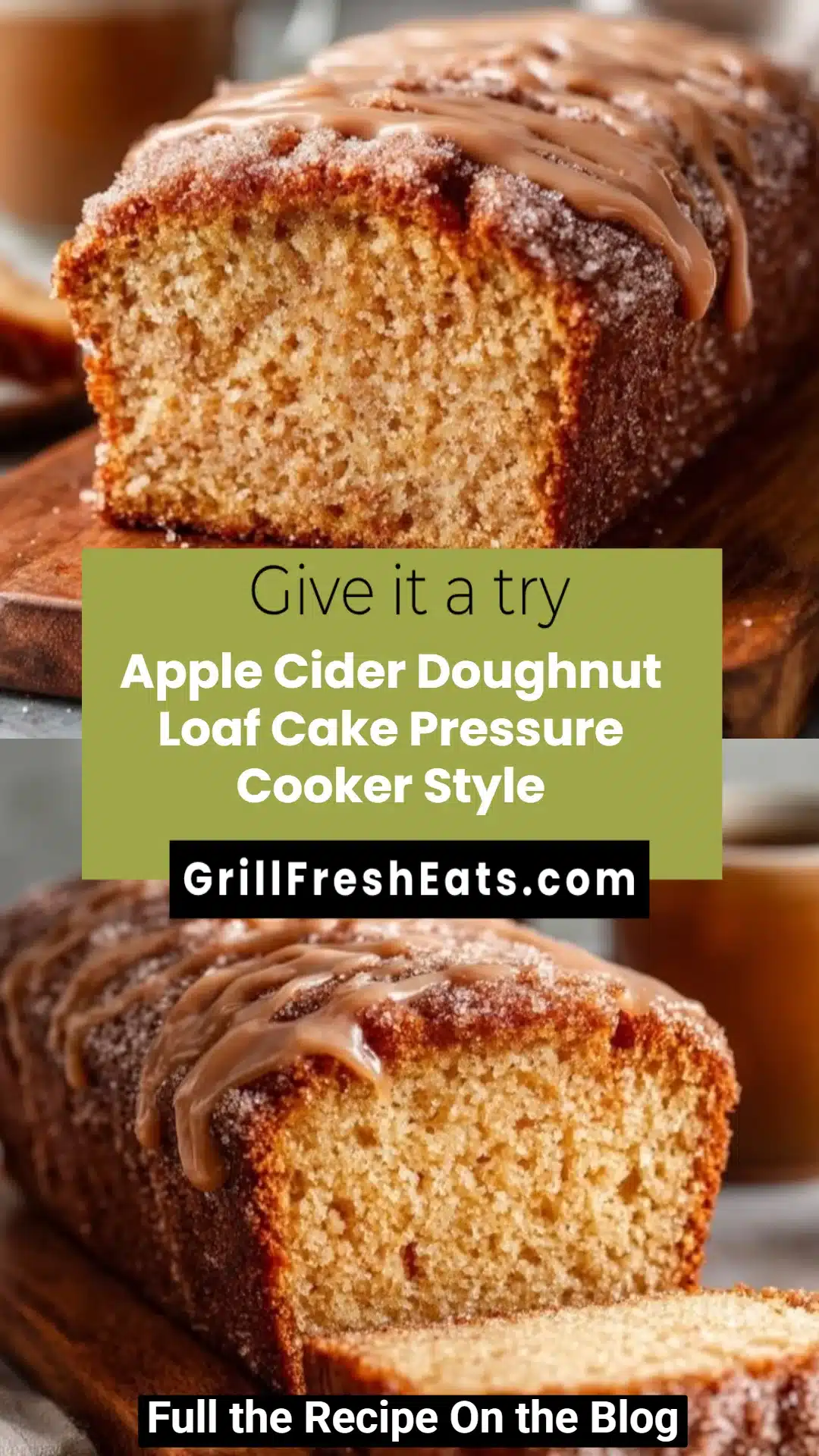 Apple Cider Doughnut Loaf Cake Pressure Cooker Style
