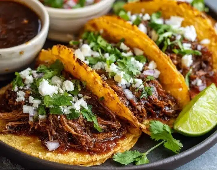 Authentic and Flavorful Slow Cooker Birria Tacos Shredded Beef