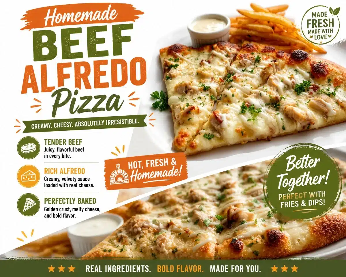Beef Alfredo Pizza