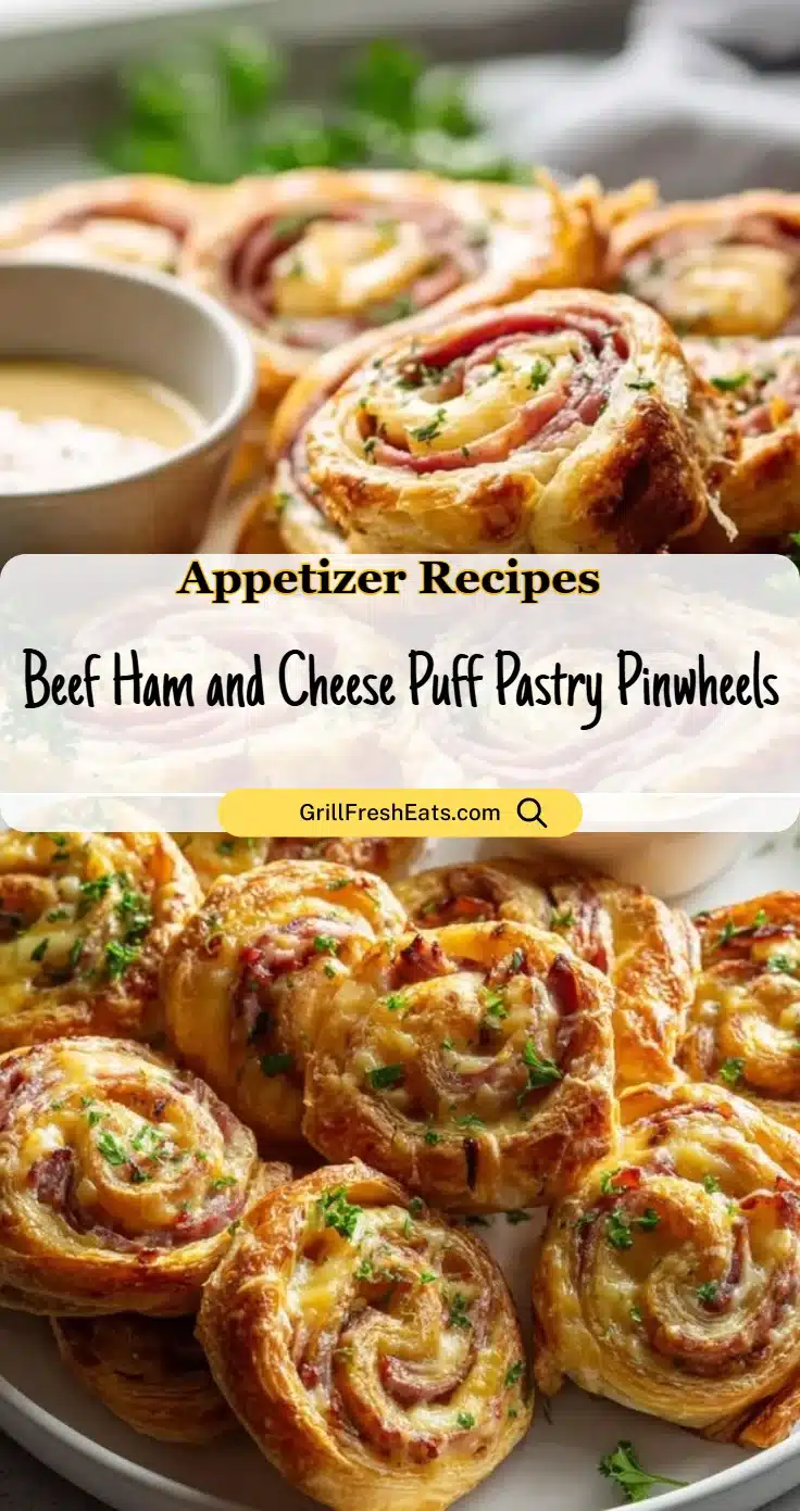 Beef Ham and Cheese Puff Pastry Pinwheels 1 Beef Ham and Cheese Puff Pastry Pinwheels