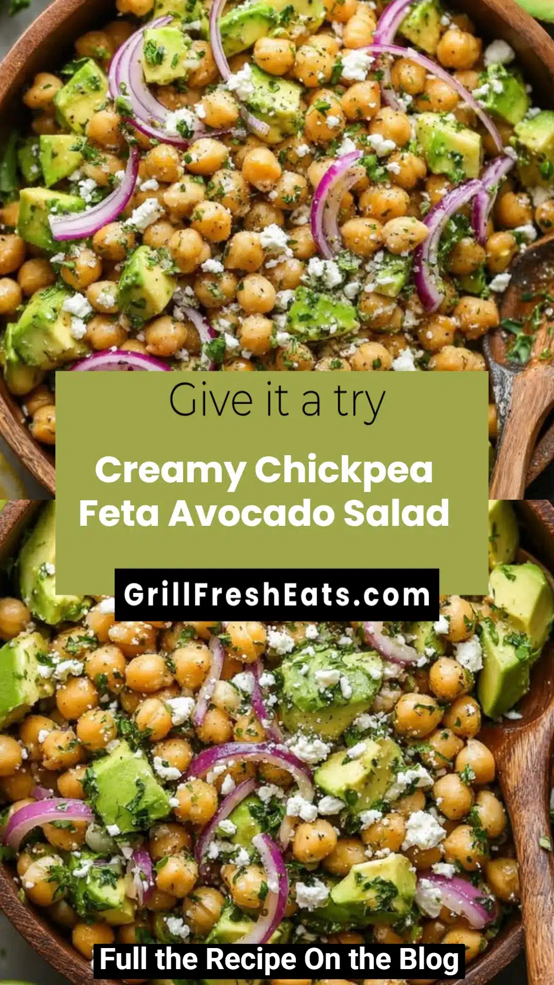 Creamy Chickpea Feta Avocado Salad