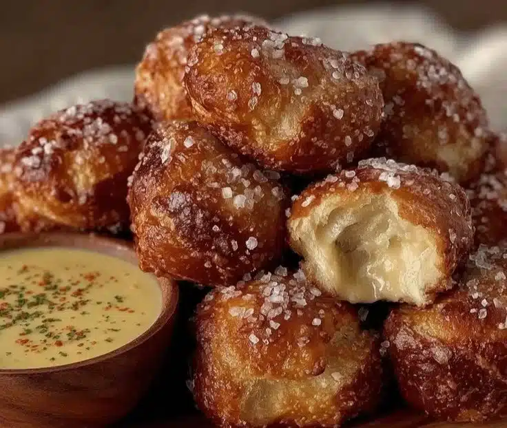 Easy Homemade Soft Pretzel Bites with Creamy Beer Cheese Sauce