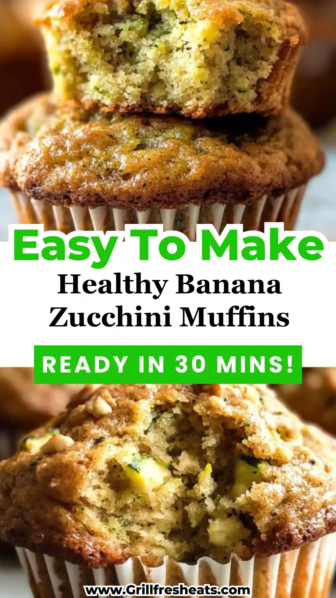 Healthy Banana Zucchini Muffins