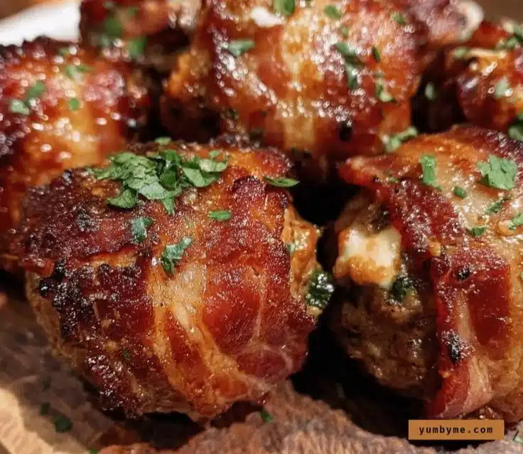Keto Bacon-Wrapped Jalapeño Popper Meatballs 2 Keto Bacon-Wrapped Jalapeño Popper Meatballs