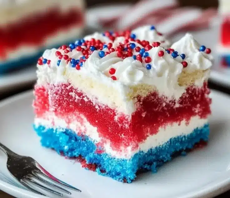 Red White & Blue Poke Cake