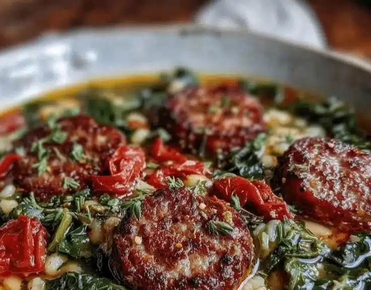 Slow Cooker Tuscan White Bean and Kale Soup in a rustic bowl