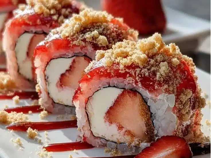 Strawberry Shortcake Sushi Rolls 2 Strawberry Shortcake Sushi Rolls