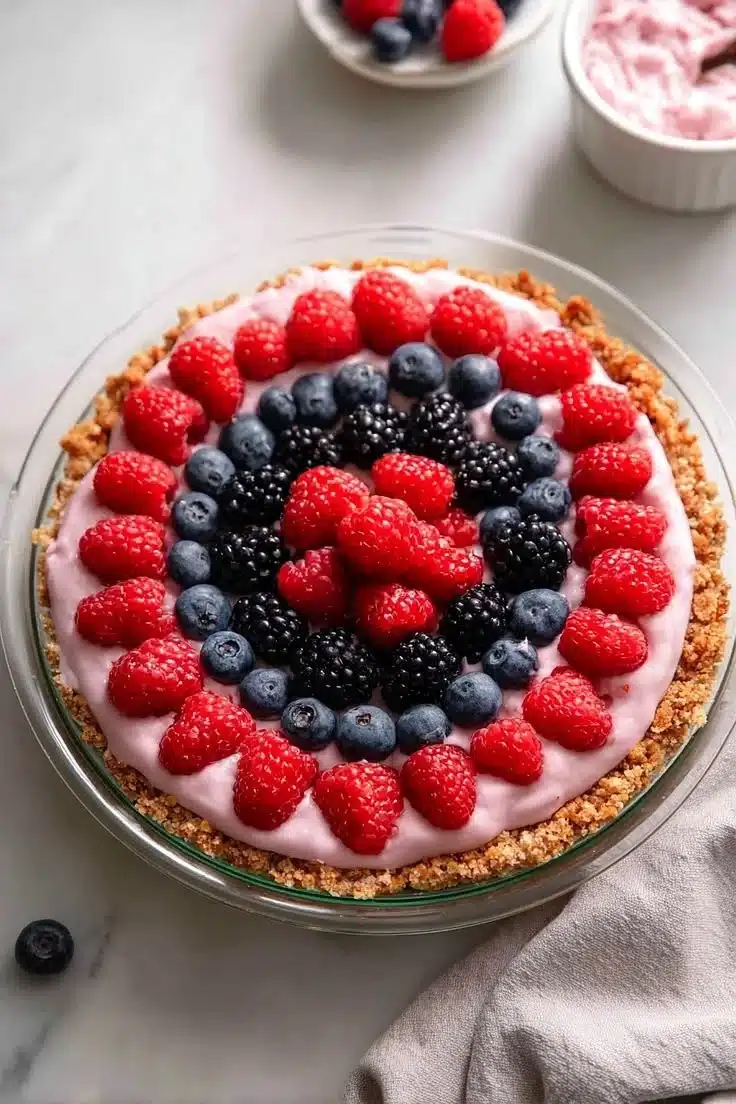 Berry Fruit Pizza with Oatmeal Cookie Crust