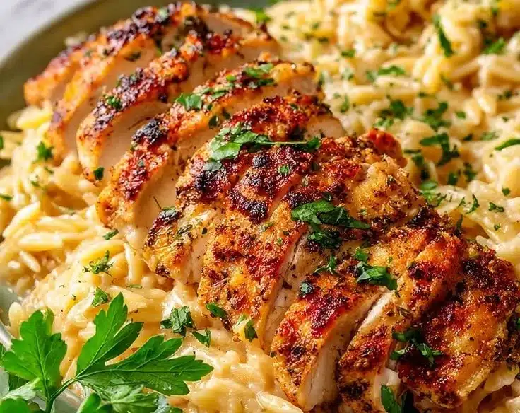 Classic Garlic Parmesan Chicken Orzo