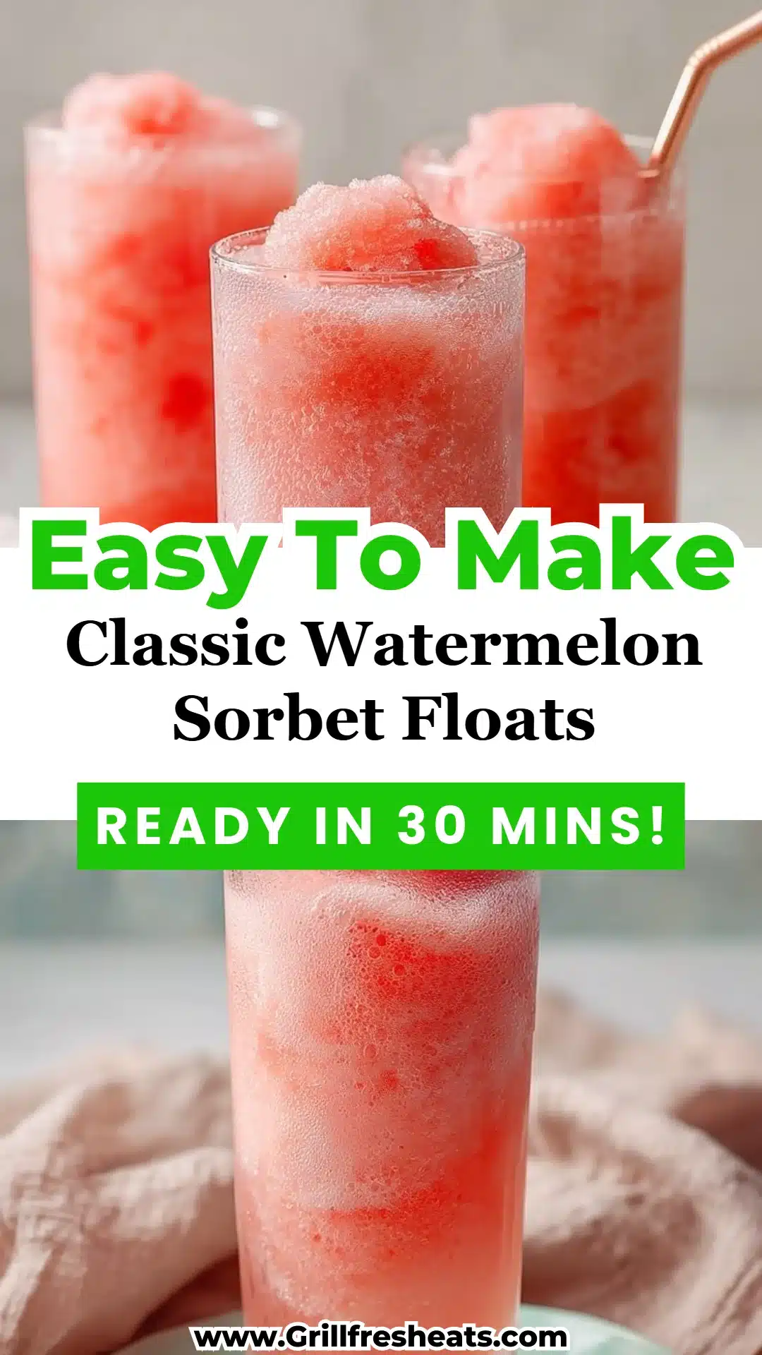 Classic Watermelon Sorbet Floats