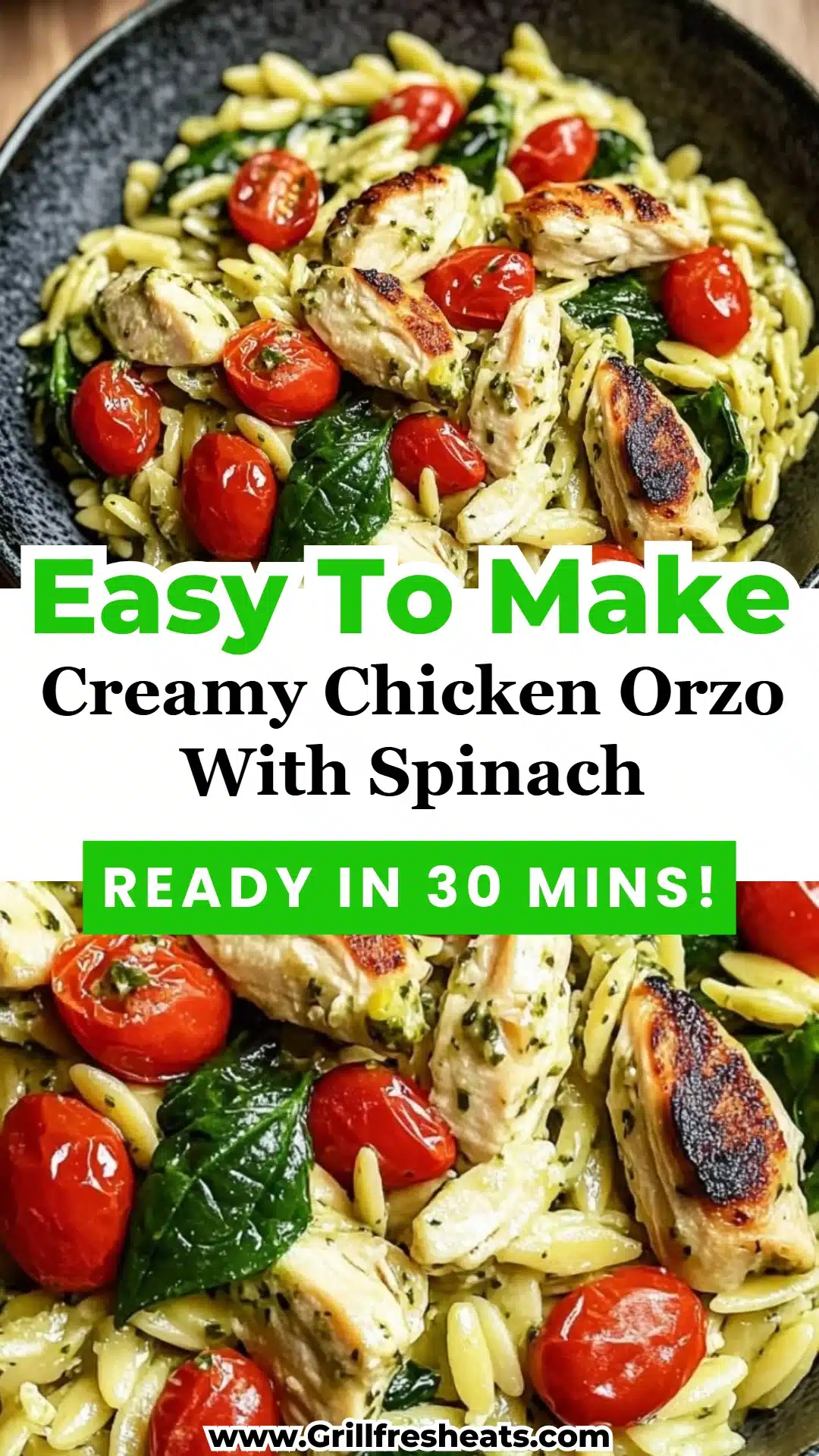 Creamy Chicken Orzo With Spinach 1 Creamy Chicken Orzo With Spinach