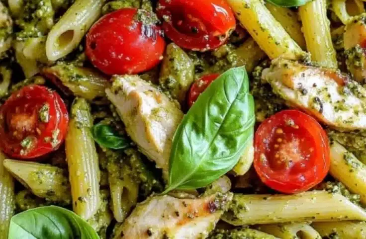 Creamy Pesto Pasta with Chicken and Tomatoes