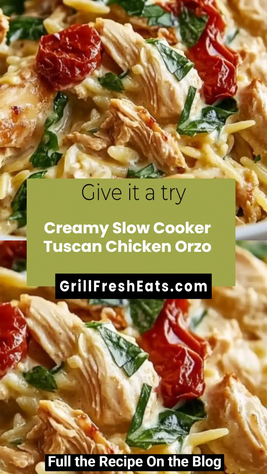 Creamy Slow Cooker Tuscan Chicken Orzo 1 Creamy Slow Cooker Tuscan Chicken Orzo