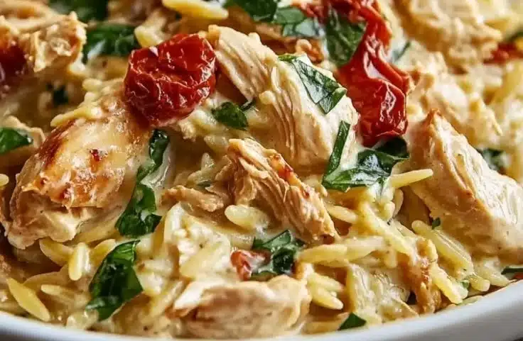 Creamy Slow Cooker Tuscan Chicken Orzo 3 Creamy Slow Cooker Tuscan Chicken Orzo