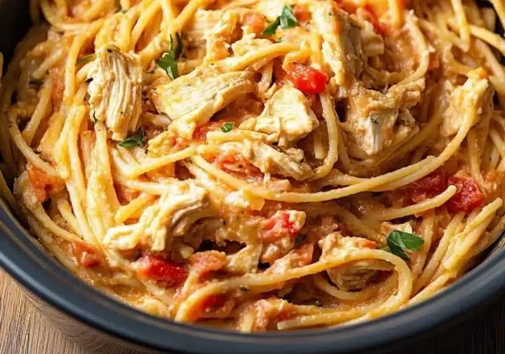 CrockPot Chicken Spaghetti
