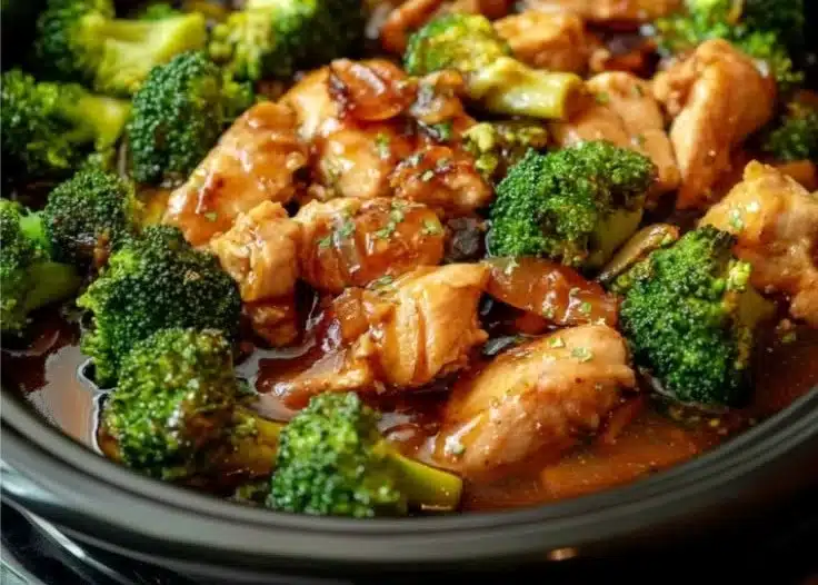 Crockpot Honey Garlic Chicken and Broccoli