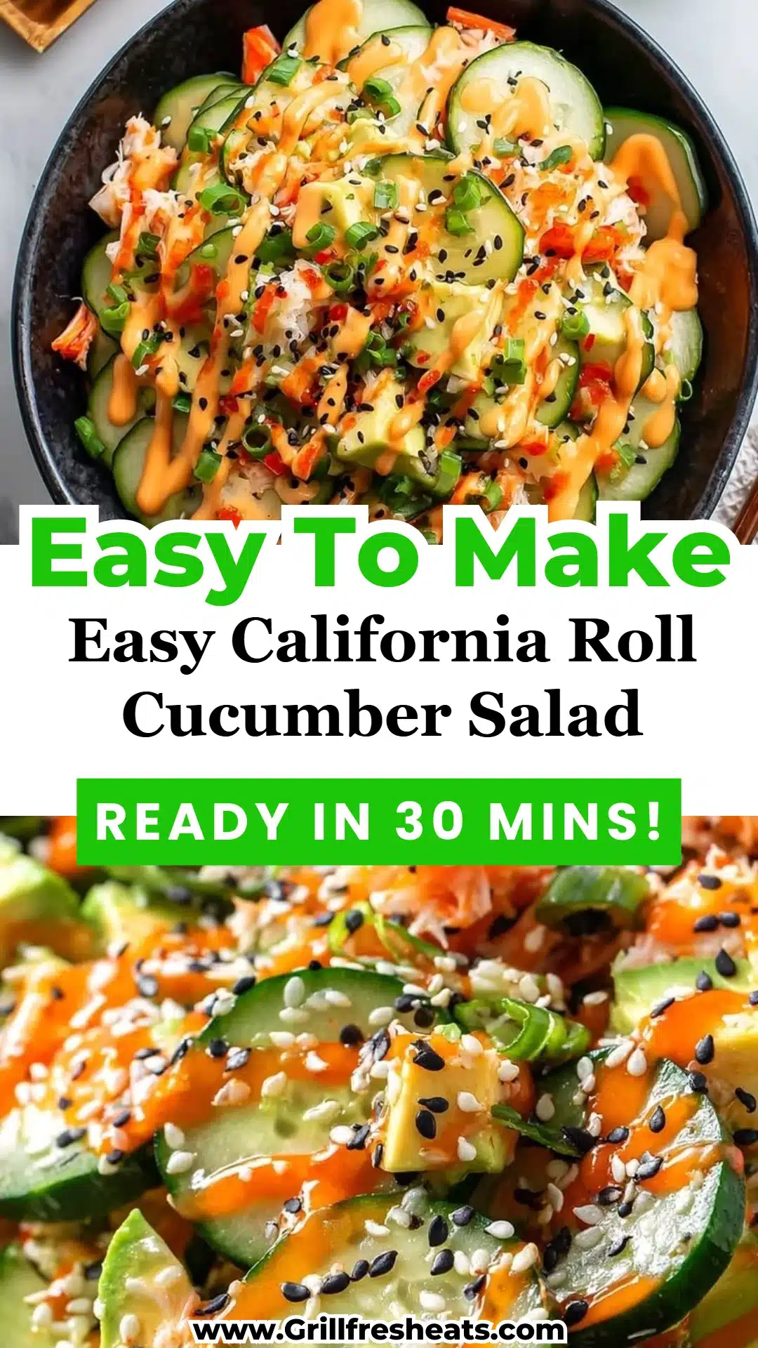 Easy California Roll Cucumber Salad 1 Easy California Roll Cucumber Salad