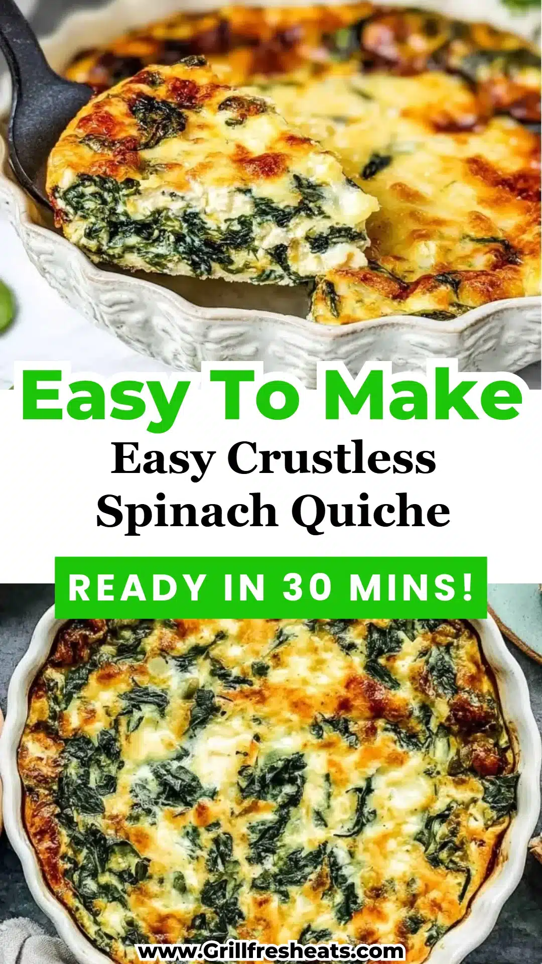 Easy Crustless Spinach Quiche