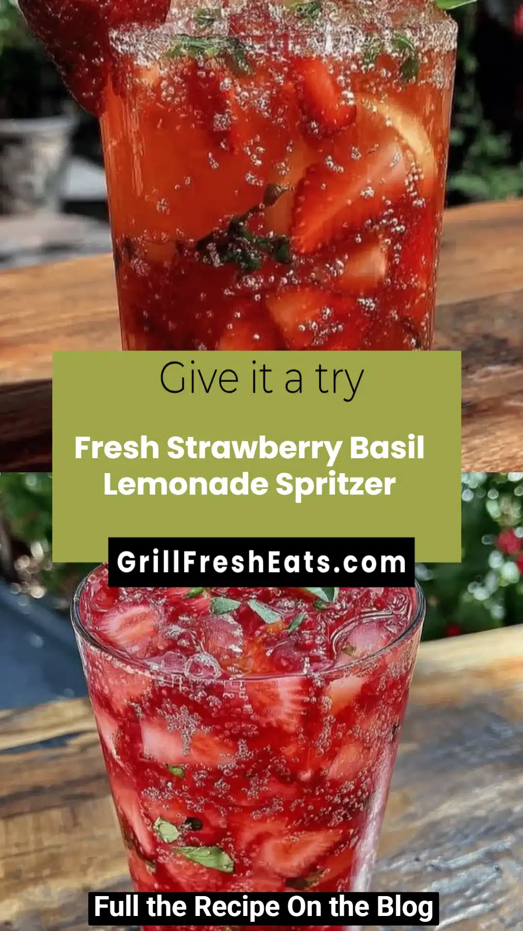 Fresh Strawberry Basil Lemonade Spritzer