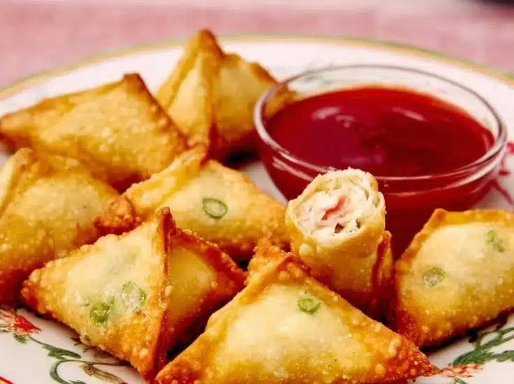Homemade Crab Rangoon 3 Delicious homemade crab rangoon served as an appetizer