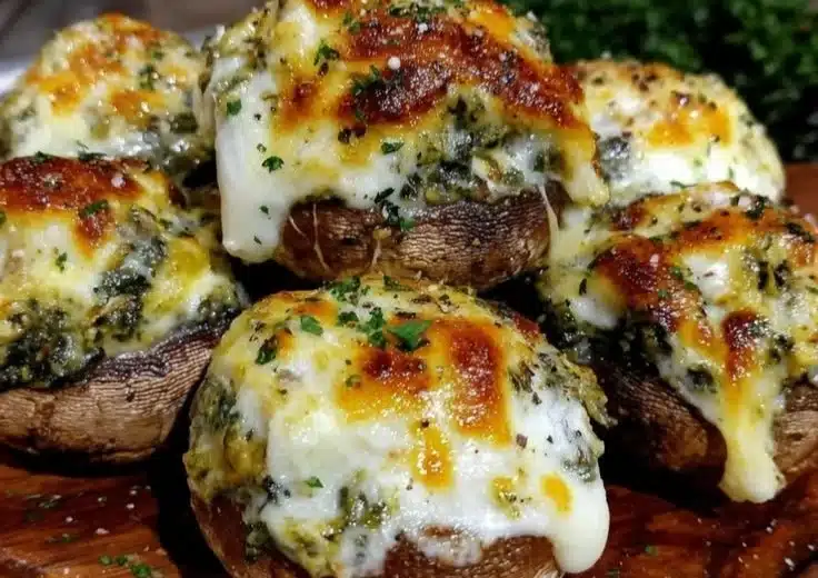 Keto Spinach Artichoke Stuffed Mushrooms Easy Cheesy Party Bites Recipe 2 Keto Spinach Artichoke Stuffed Mushrooms Easy Cheesy Party Bites Recipe