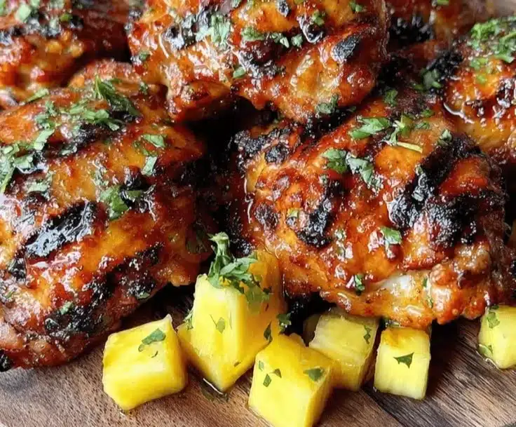Mango Habanero Grilled Chicken Thighs