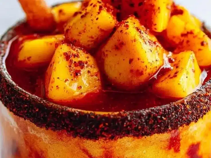 Delicious Mango Shaved Ice topped with fresh mango slices and syrup