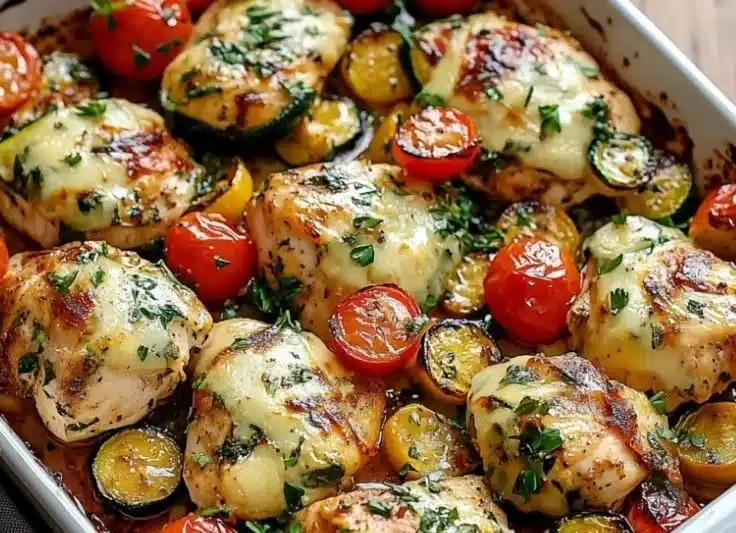 Mediterranean Chicken Zucchini Sheet Pan Delight recipe image