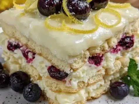 No-Bake Lemon Blueberry Icebox Cake 2 No-Bake Lemon Blueberry Icebox Cake