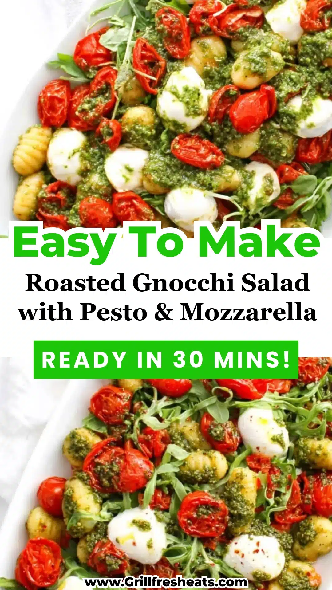 Roasted Gnocchi Salad with Pesto & Mozzarella 1 Roasted Gnocchi Salad with Pesto & Mozzarella