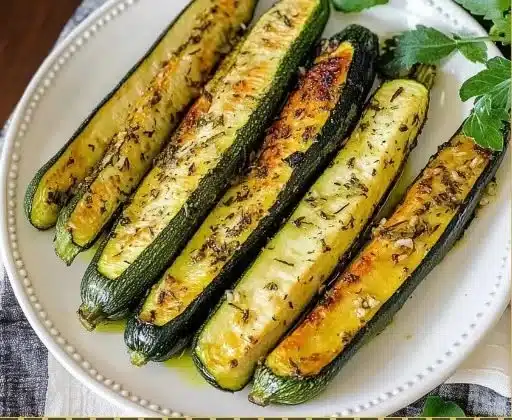 Oven-roasted zucchini seasoned to perfection, a healthy and delicious side dish.