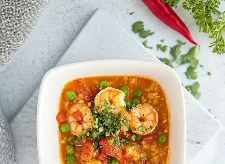 Shrimp and Rice Pottage 3 Delicious shrimp and rice pottage served in a bowl