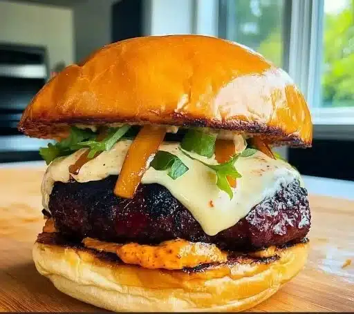 Delicious Sweet Thai Chili Burgers served with fresh toppings