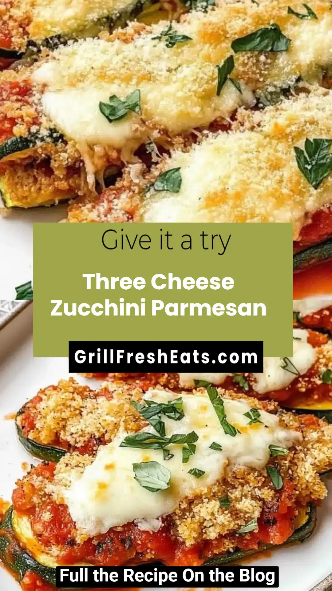 Three Cheese Zucchini Parmesan 1 Three Cheese Zucchini Parmesan