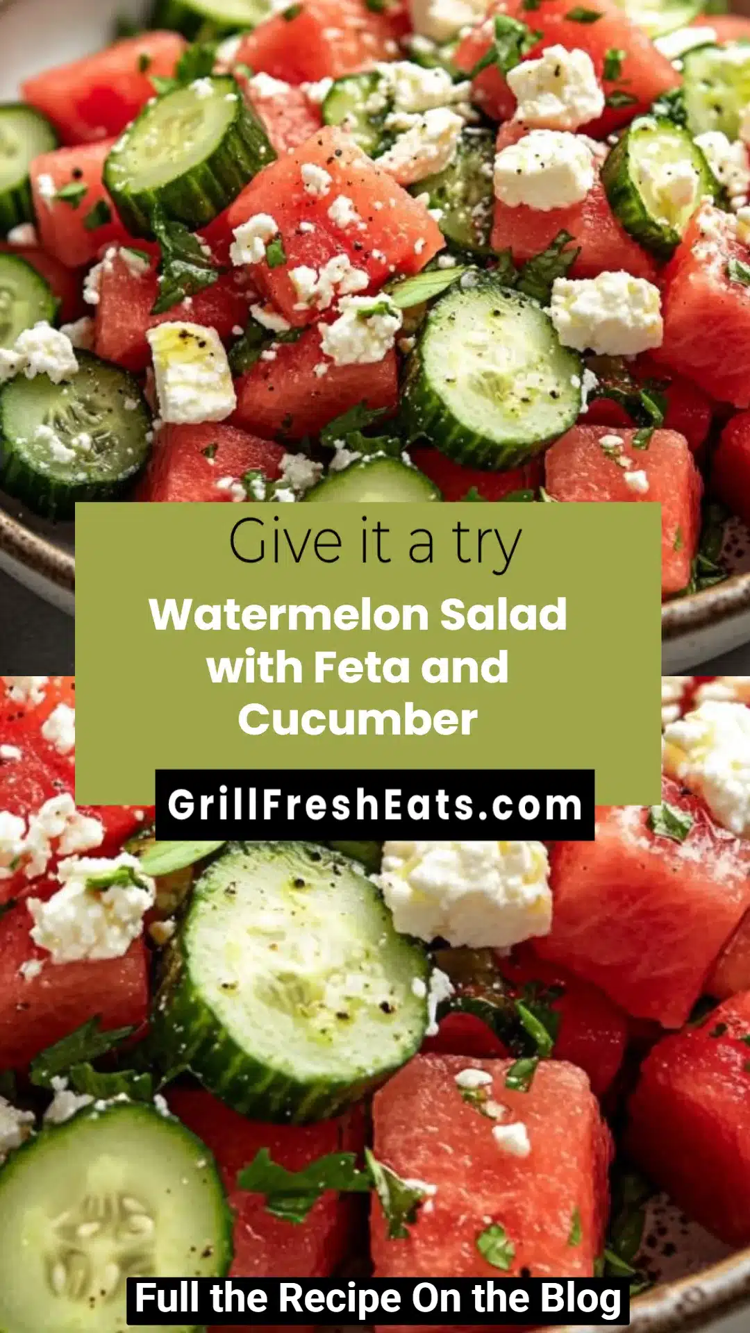 Watermelon Salad with Feta and Cucumber