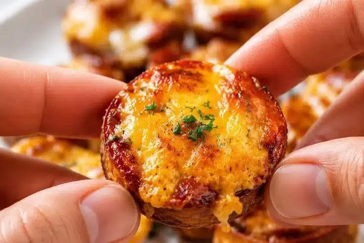 Delicious 3-Ingredient Hot Dog Cheddar Bites served on a platter
