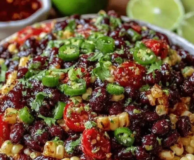 Charred Corn and Black Bean Salad 2 Delicious charred corn and black bean salad served in a bowl with fresh ingredients