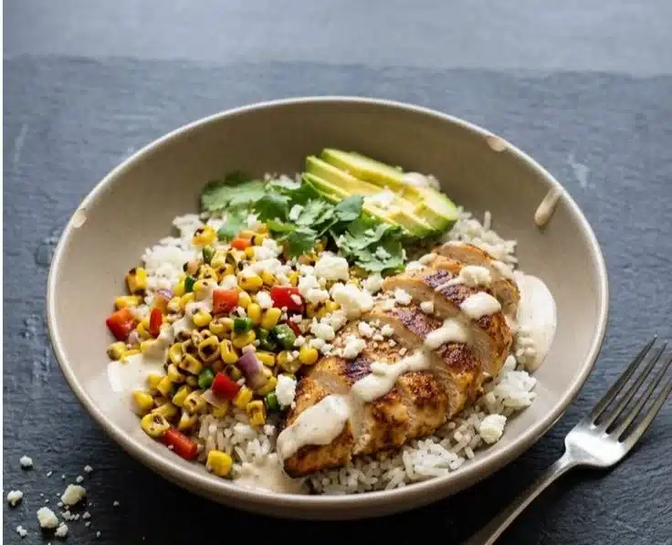 Healthy Street Corn Chicken Bowl 3 Healthy Street Corn Chicken Bowl with vibrant ingredients and flavors
