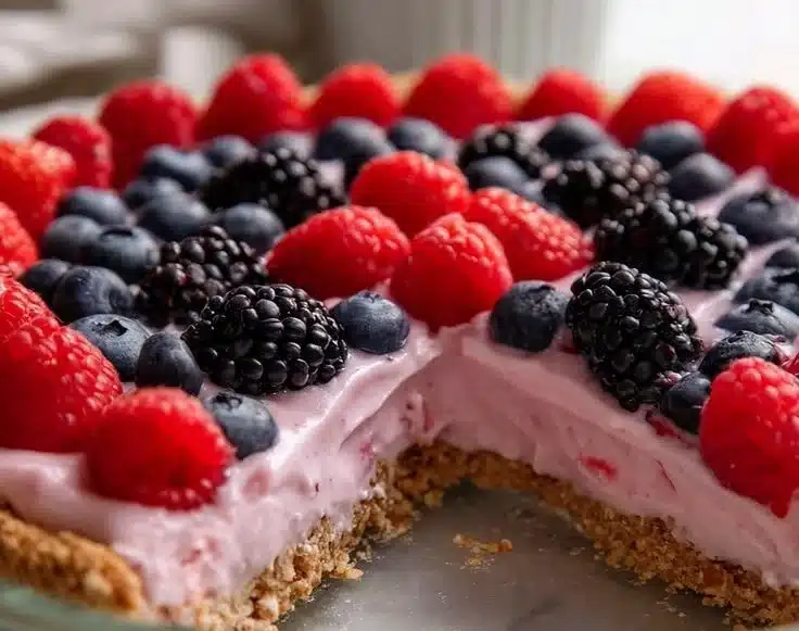 Homemade Fruit Pizza 3 Homemade fruit pizza topped with colorful fresh fruits