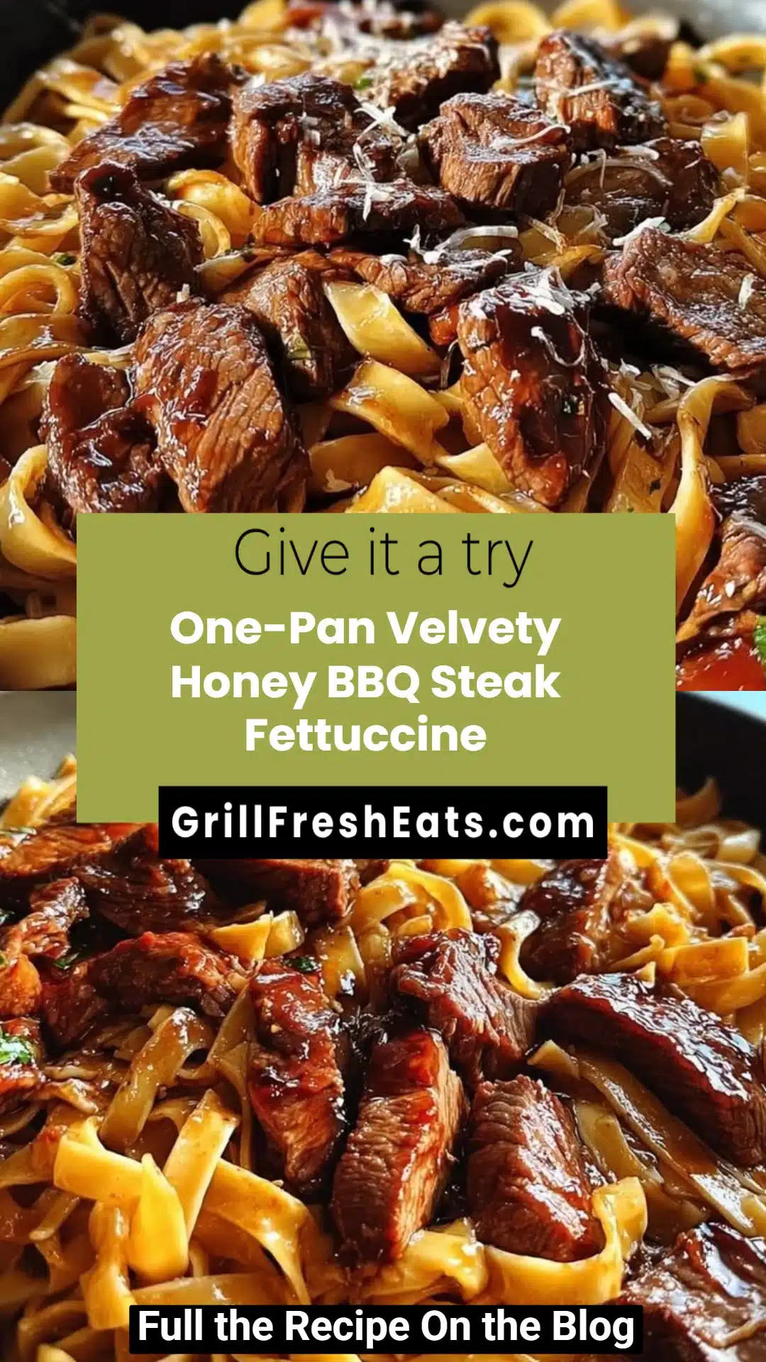 One-Pan Velvety Honey BBQ Steak Fettuccine